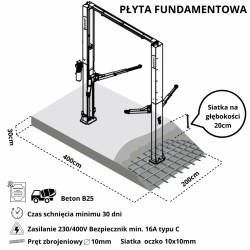 PODNOŚNIK DWUKOLUMNOWY NORMET PK-4500G 400V